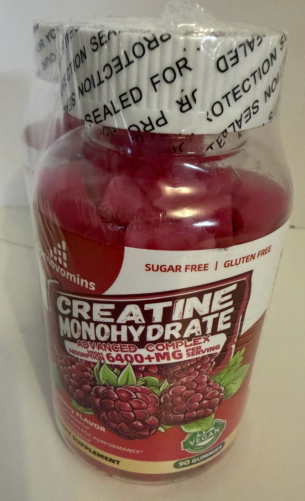 Openovomins Creatine Monohydrate Raspberry Gummies 2 Pack Sugar Free exp 11/26