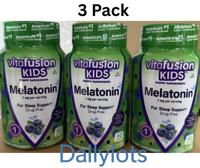 VitaFusion Kids Melatonin 60 Gummies Each Blueberry 3 PACK old stock
