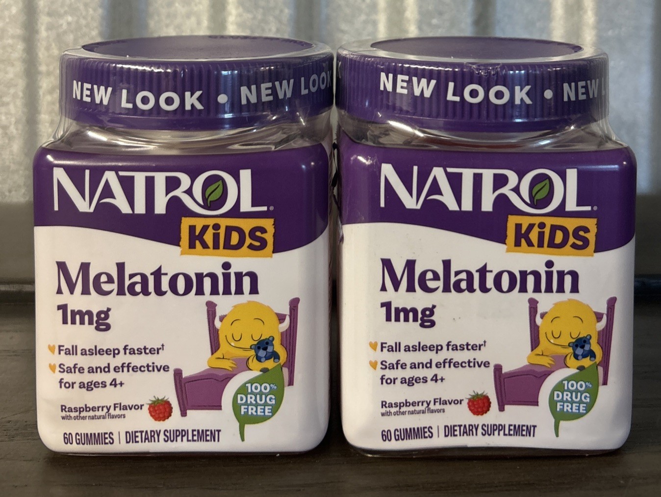 NATROL Kids Melatonin Gummies 1 mg Age 4+ Raspberry 120 Count Exp 10/2026