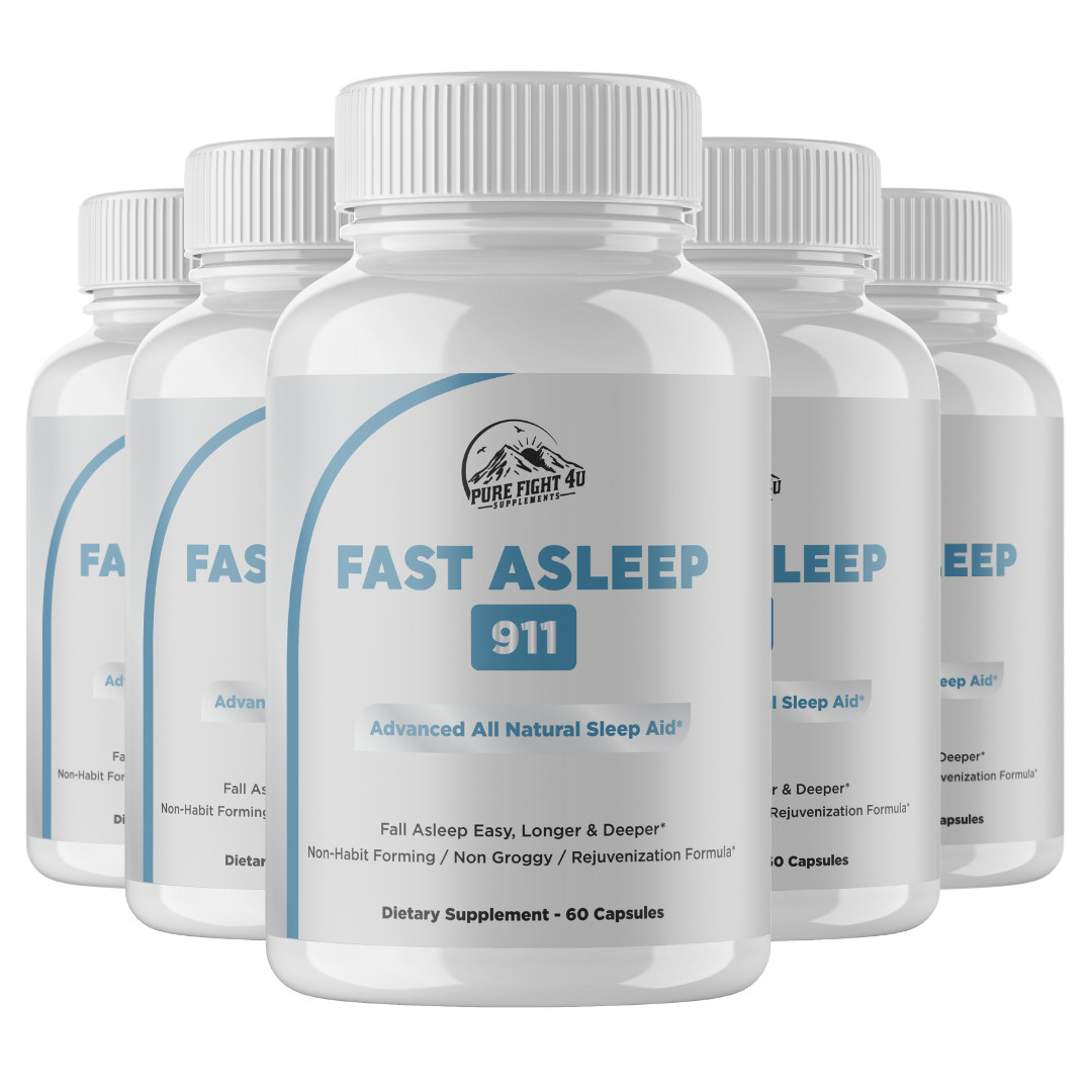 Fast Asleep 911 –  Advanced All Natural Sleep Aid – 5 Bottles 300 Capsules