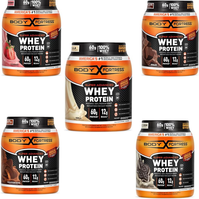 Body Fortress Super Advanced Whey Protein Assorted Flavor Names , Sizes