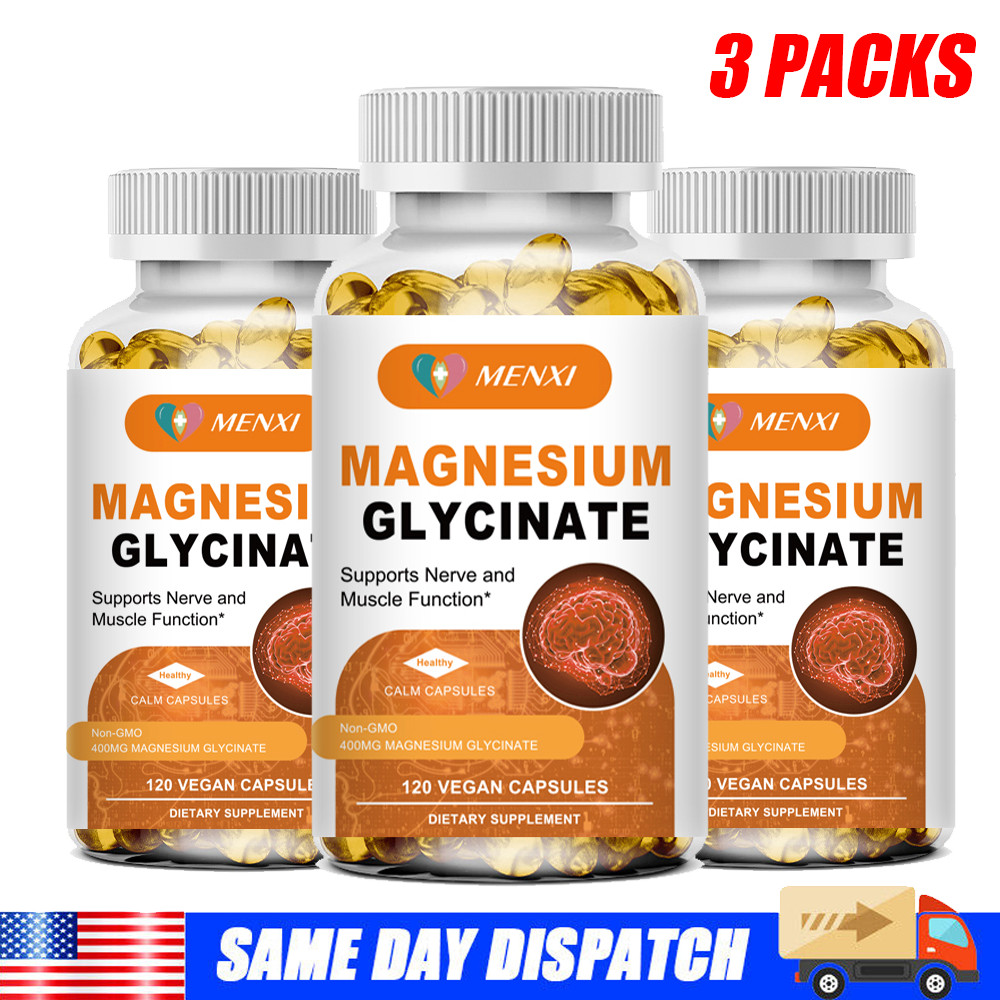 MENXI Magnesium Glycinate 400mg | 360 Veg Capsules | High-Absorption NON GMO