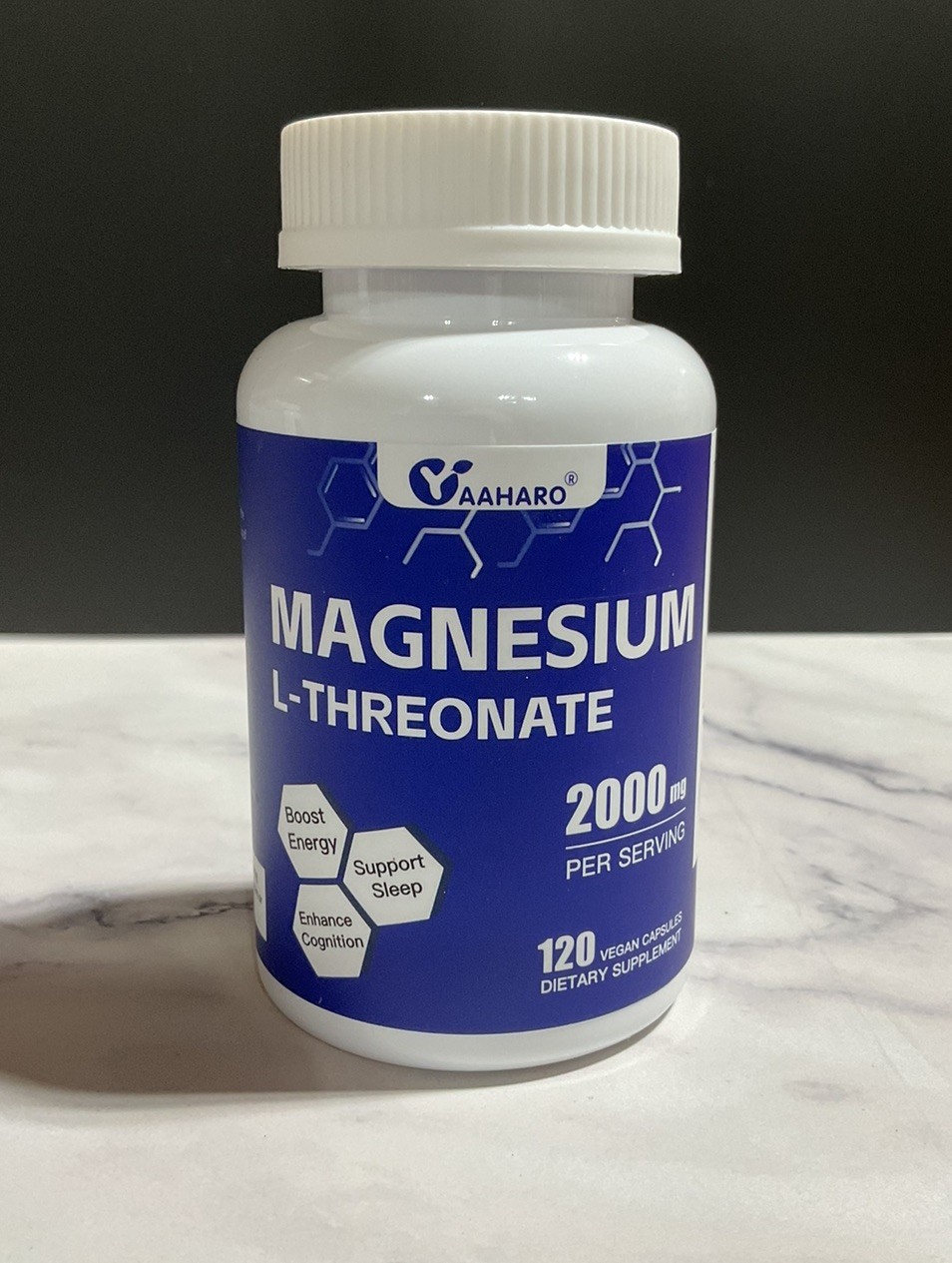 Magnesium L Threonate  – 120x  Capsules – 2000 MG per Serving – Non-GMO