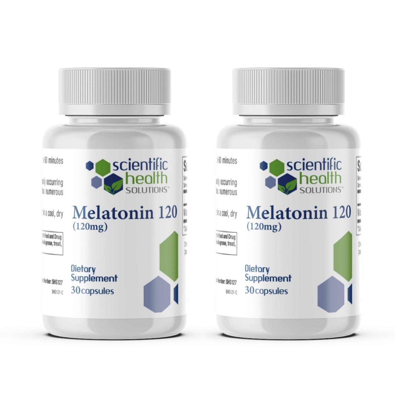 Scientific Health Solutions Melatonin 120mg 2 Pack Vegan Non-GMO Capsules