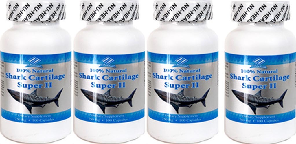 4 bottles Natural Shark Cartilage, 750mg, 100×4=400caps