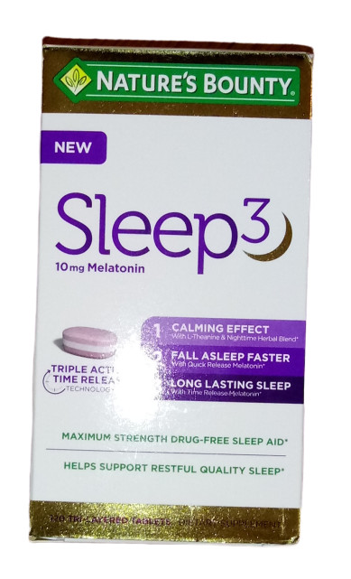 Nature’s Bounty 120 Tablets Sleep3 10mg Melatonin Exp 11/2026