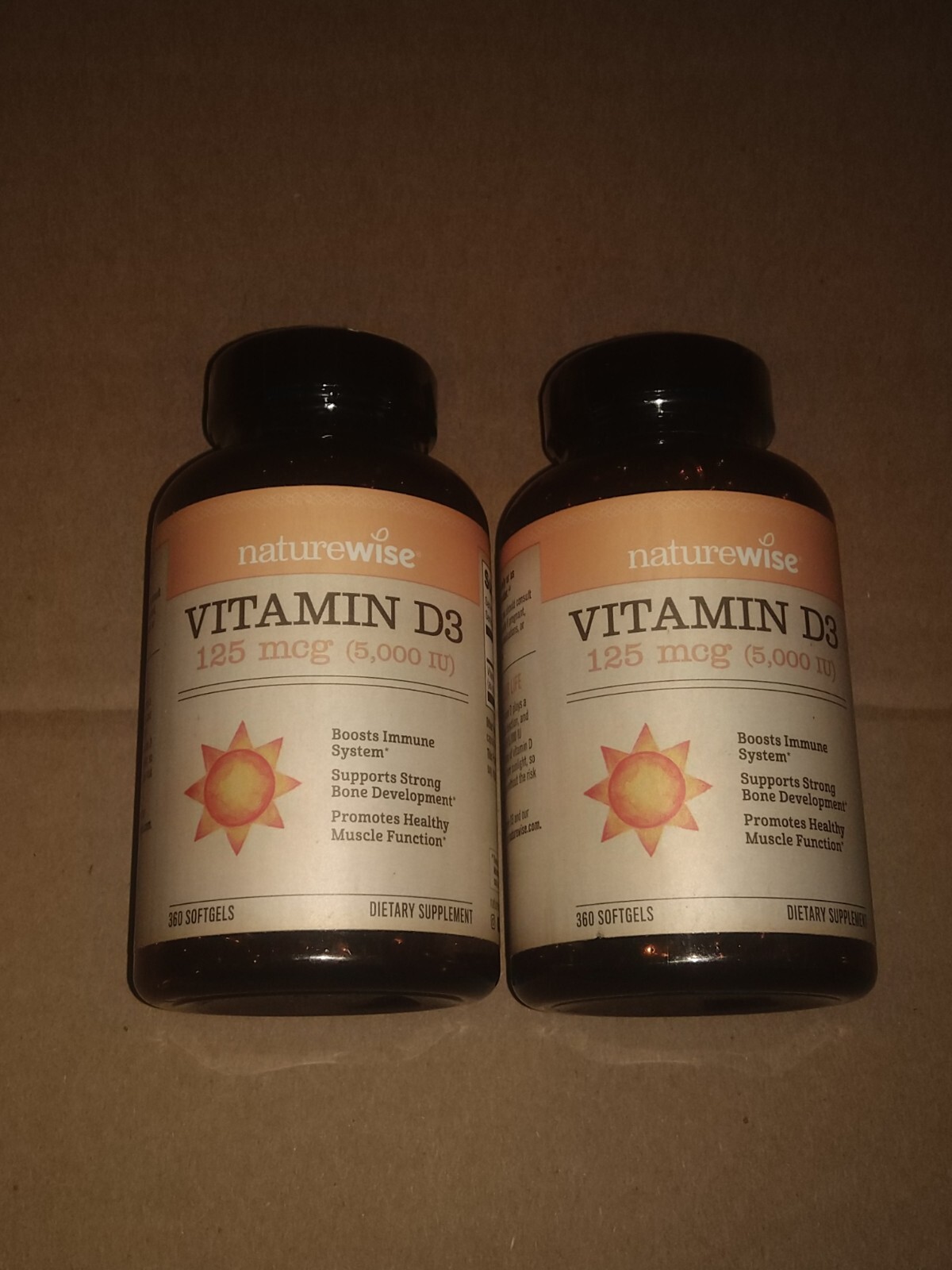 NatureWise Vitamin D3 5000iu 125 mcg Two Bottles 720 Softgels Total