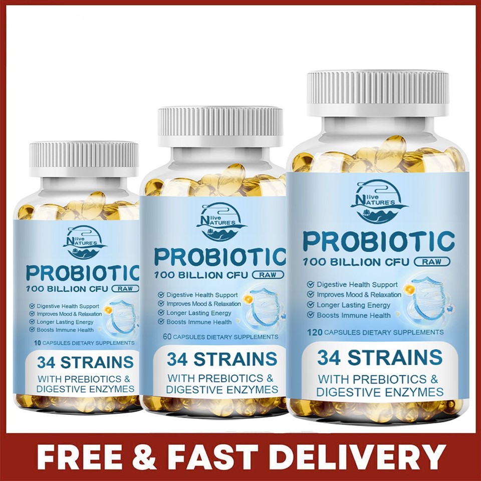 Probiotics Digestive Enzymes Capsules – 100 Billion CFU Potency – Immune Health