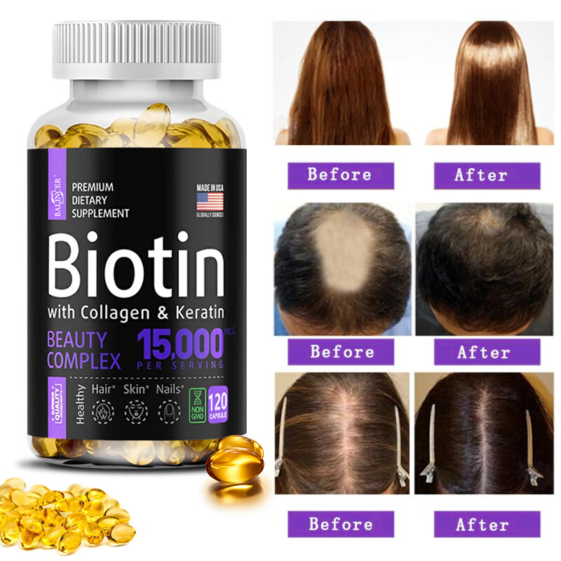 Biotin with Collagen & Keratin 15,000mcg For Hair,Skin,Nails,Joints Vitamins
