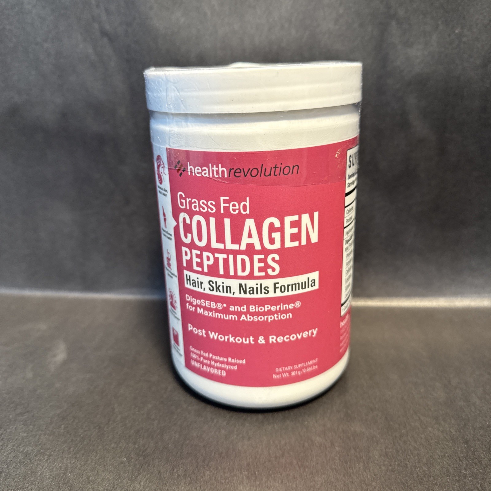 Health Revolution Hydrolyzed Collagen Peptides Hair Skin & Nail Formula Exp 4/26
