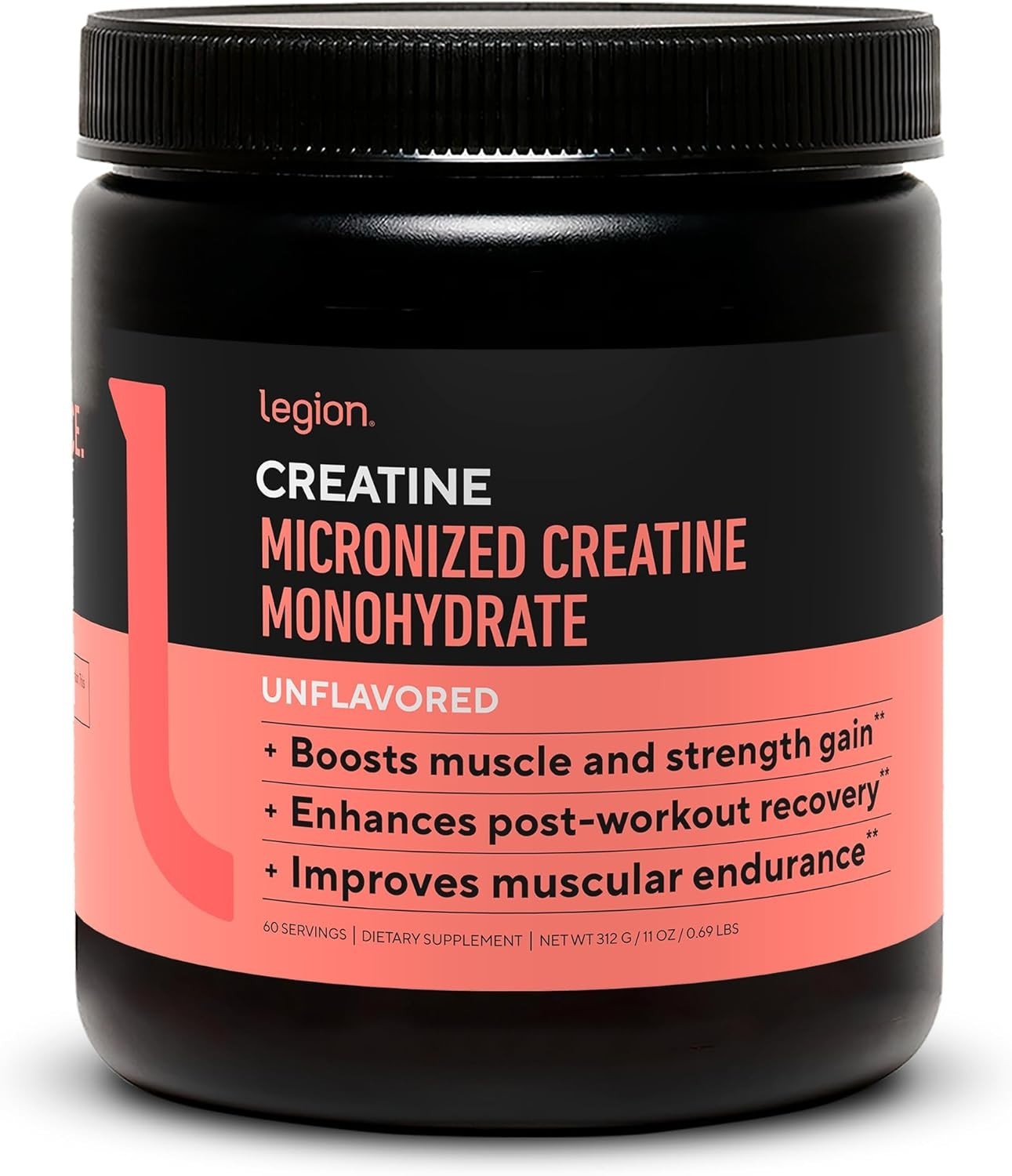 NEW LEGION Micronized Creatine Monohydrate Supplement Powder Muscle Unflavored