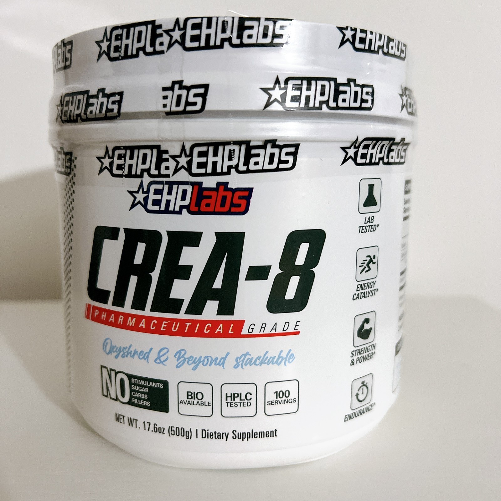 EHPLABS CREA-8 Micronized Creatine Monohydrate Powder Unflavored 500g EXP 2027