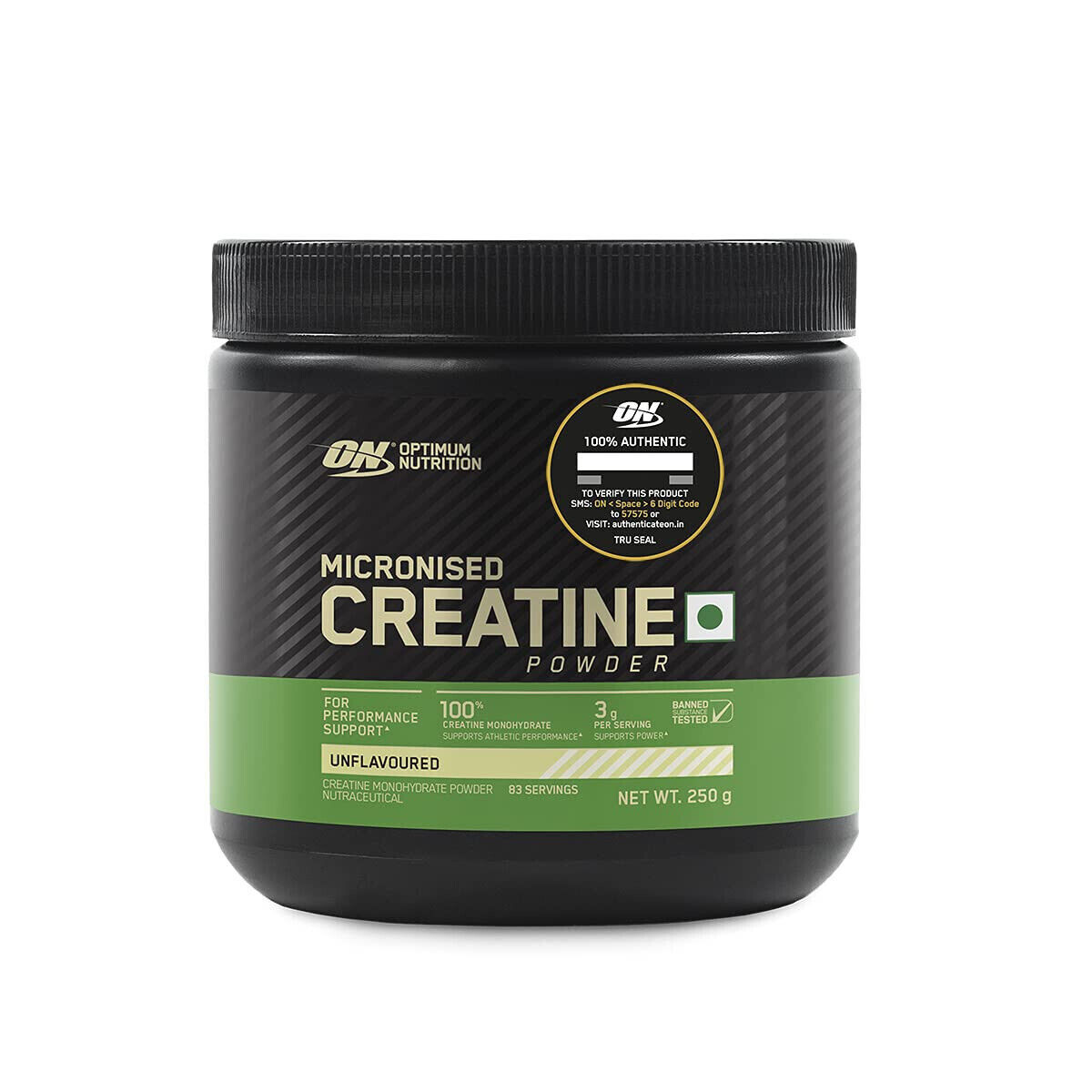 Optimum Nutrition (ON) Micronized Creatine Powder 250g-83 Serves Unflavoured
