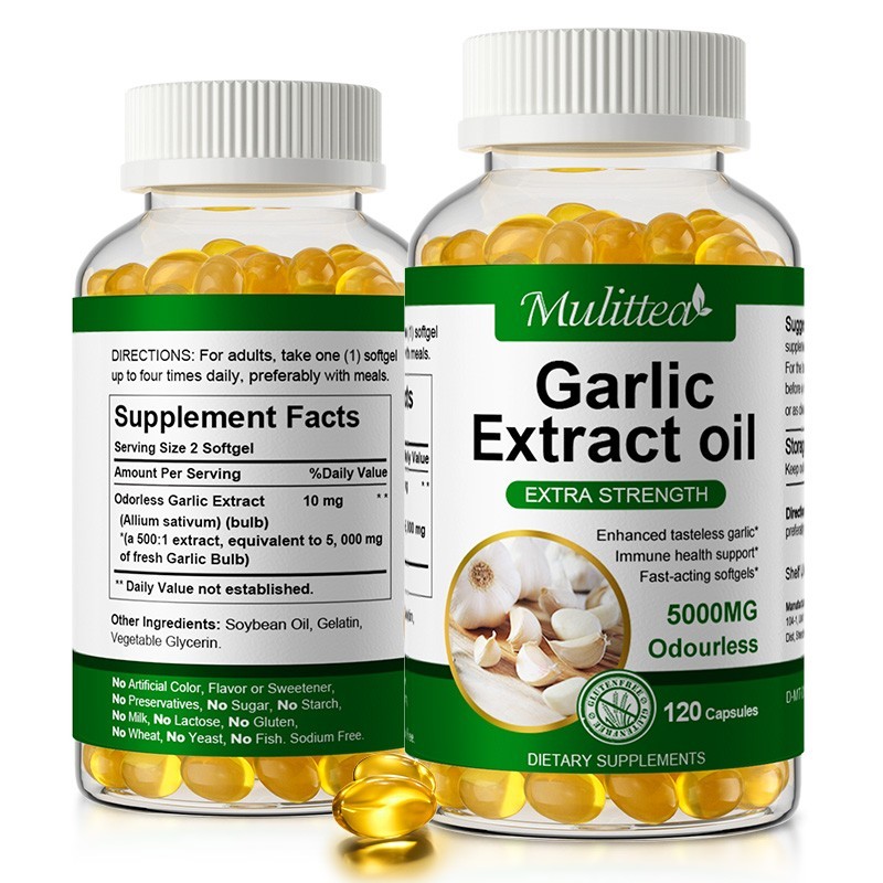 Garlic Pills– Garlic Oil Odorless Formula for Heart, Digestion & Immune Support