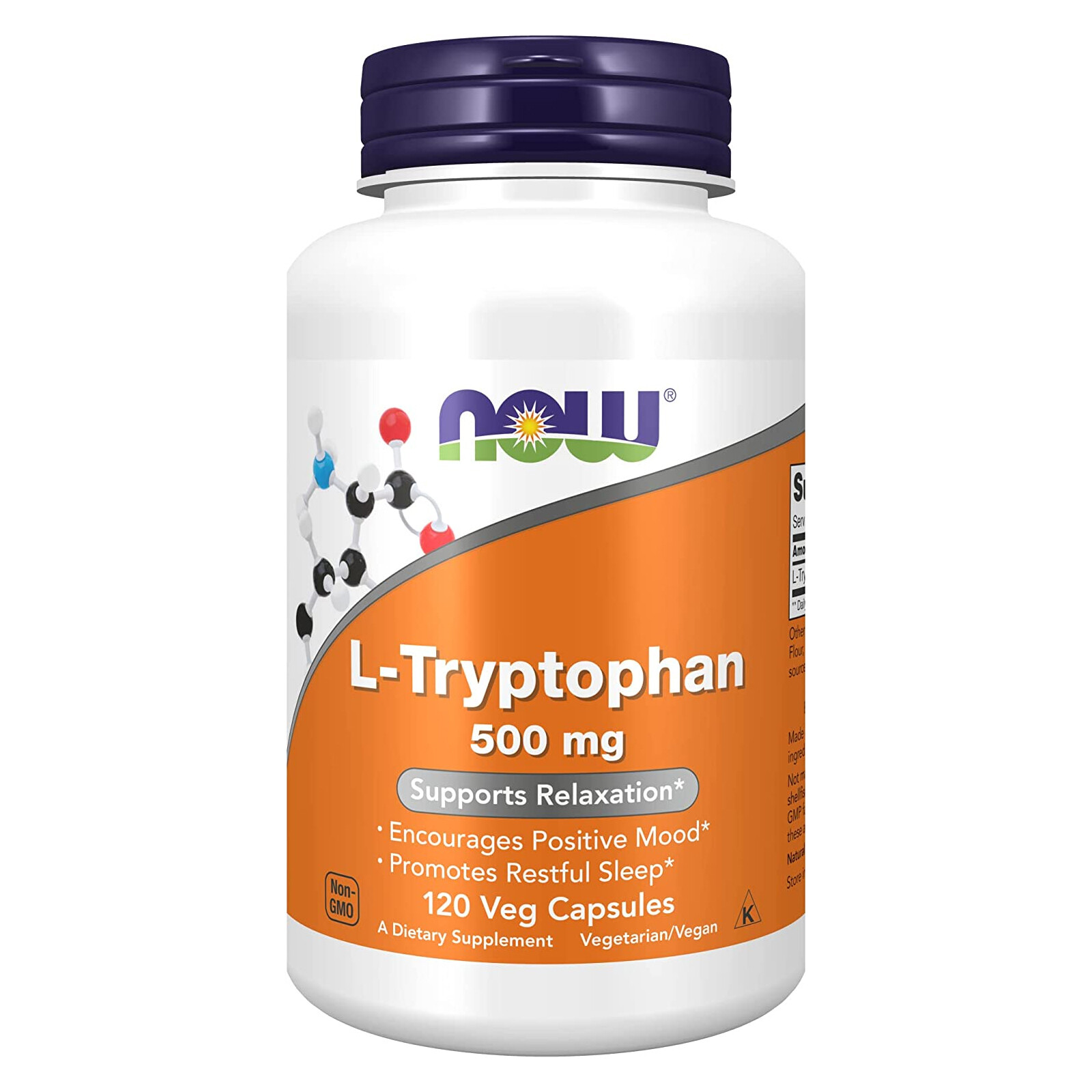 NOW FOODS L-Tryptophan 500 mg 120 Veg Capsules