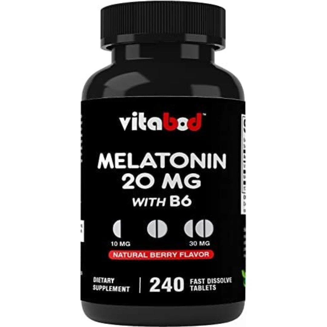 Melatonin 20mg High Potency Natural Sleep Aid Berry Flavor 240 Fast Dissolve TAB