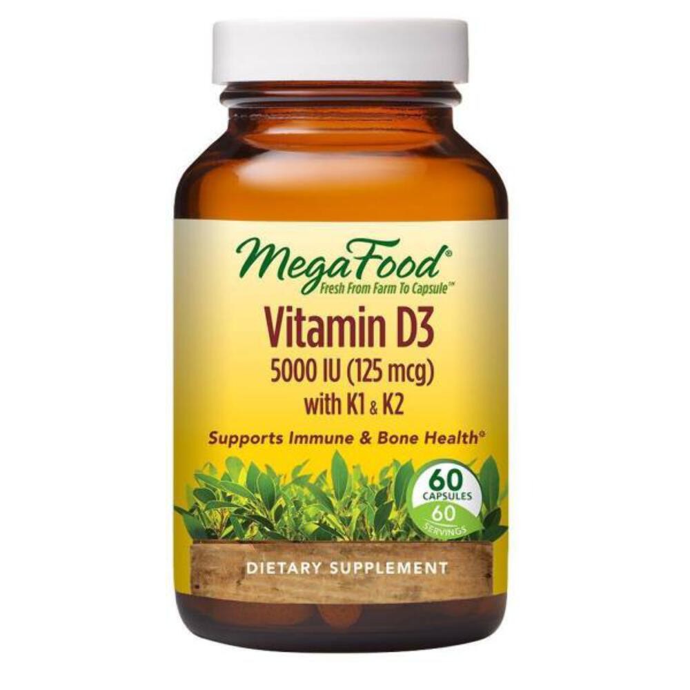 3/27 MegaFood Vitamin D3 5000 IU – with Vitamin D3 & K2, Vegetarian Vitamin D Ca