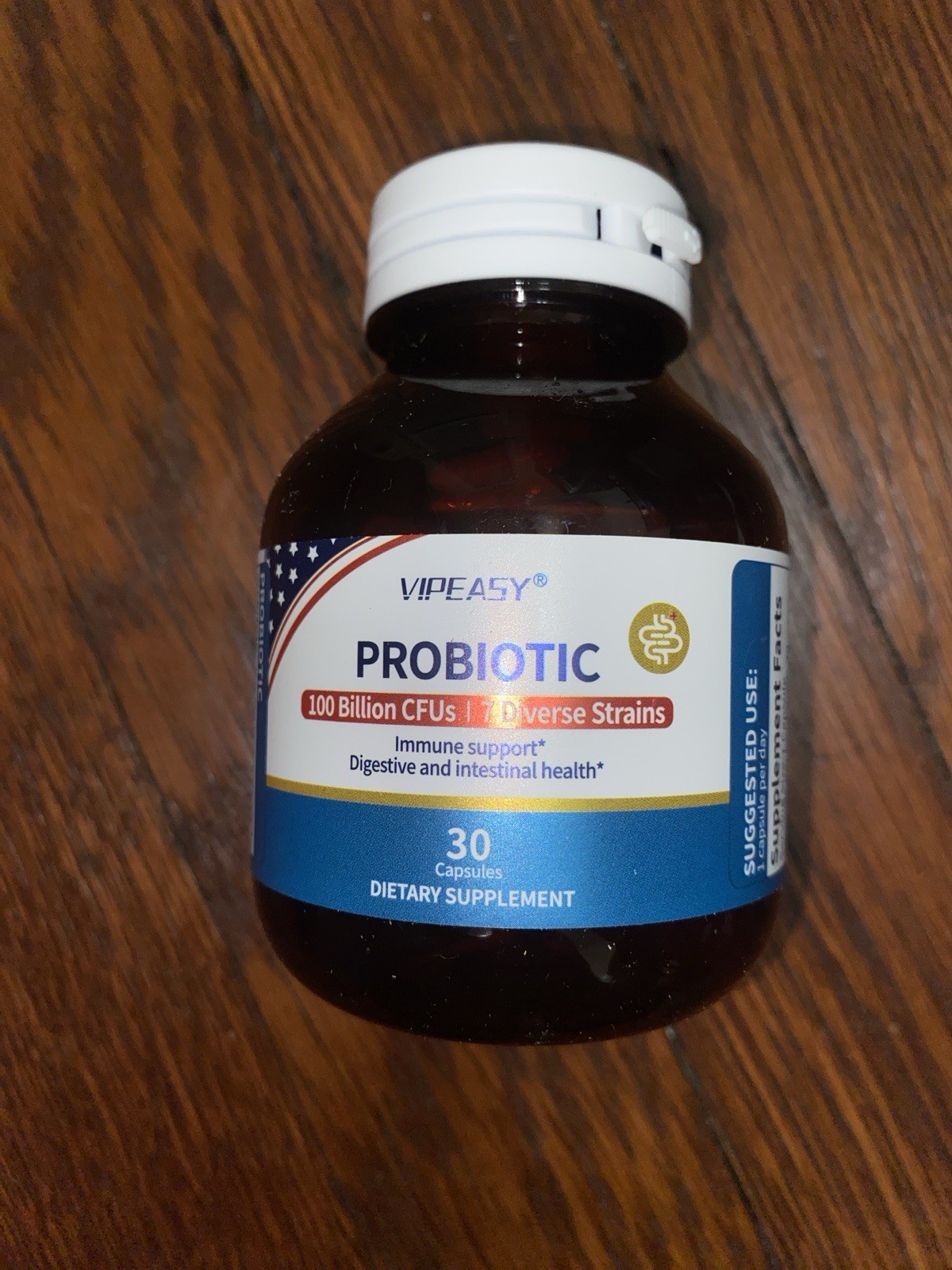 VIPEASY Probiotics 100 Billion CFUs 30 Capsules for Gut Health