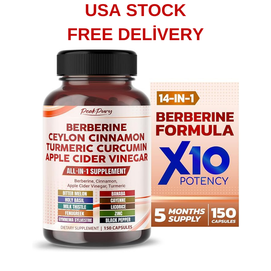 Berberine Cinnamon Apple Cider Vinegar Turmeric – Overall Wellness Support- M…