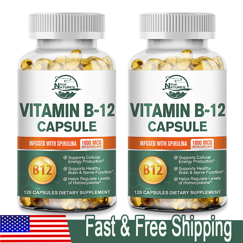 Vitamin B 12 Capsules – Energy Supports Boost Metabolism Nervous System,240Caps