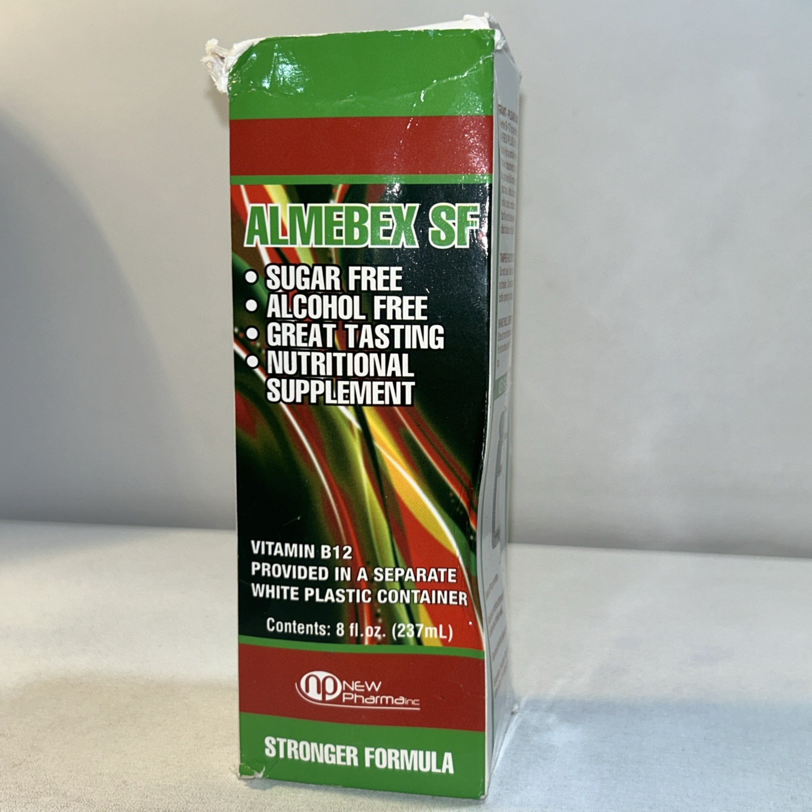 Sealed Almebex SF Sugar Free Liquid Vitamin B12, 8 Fl Oz, Damaged Box