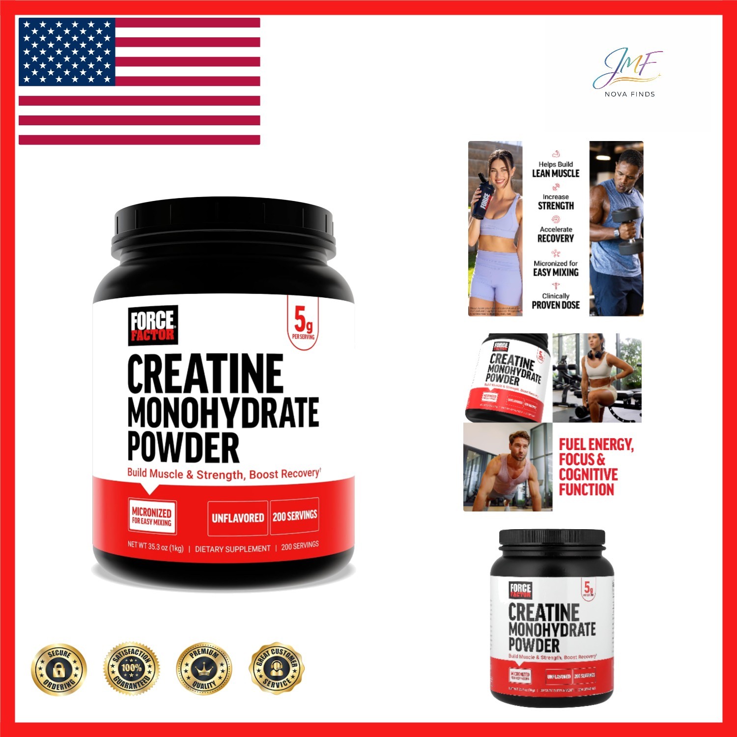 200 Servings Unflavored Creatine Powder – Boost Muscle Growth & Cognitive Health