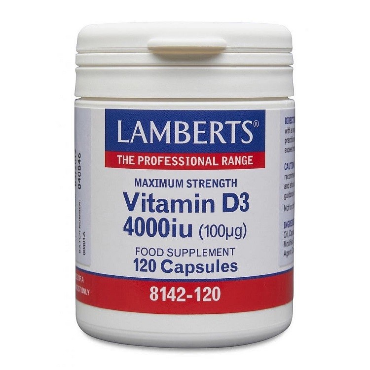 Lamberts Vitamin D3 4000iu (100ug) Capsules (120) BBE 03/2027