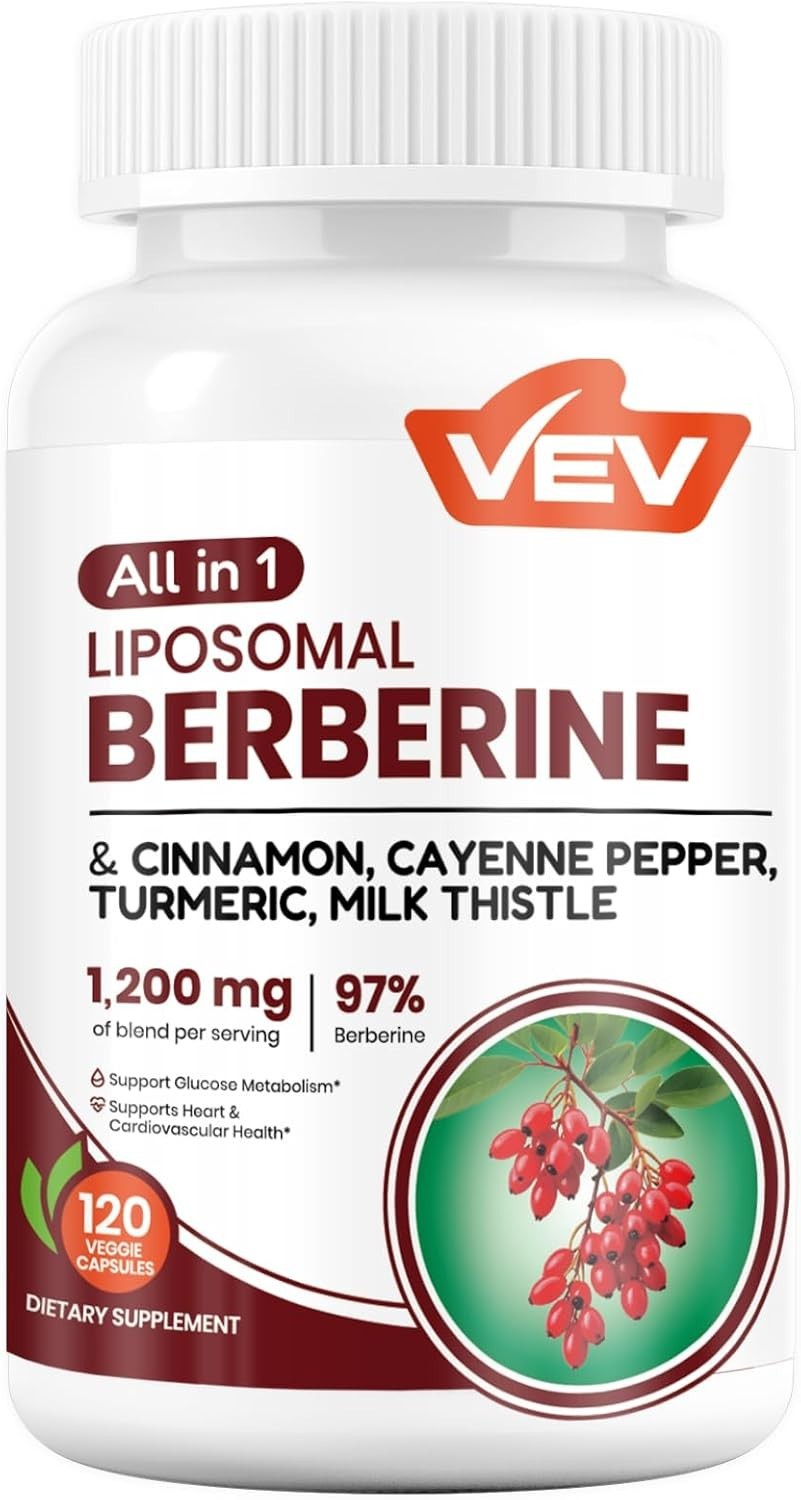 Berberine Supplement with Ceylon Cinnamon, Cayenne Pepper, Turmeric 120 Capsules