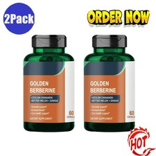 2×Golden Berberine Supplement 60 Capsules for Metabolism and Health New EXP 2027