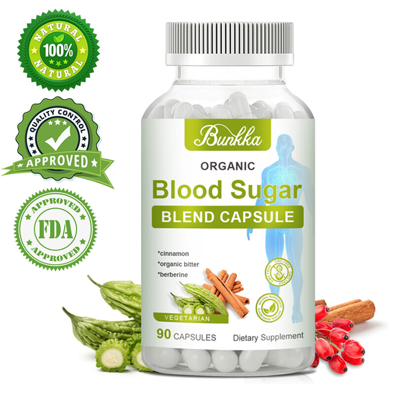Blood Sugar Support Supplement Berberine & Cinnamon 20 Herbs Complex 90 Caps US