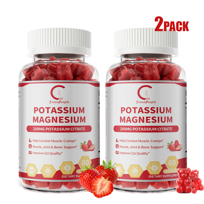 2Pack Potassium Magnesium Citrates Gummies for Sleep Joint Bone Muscle Health
