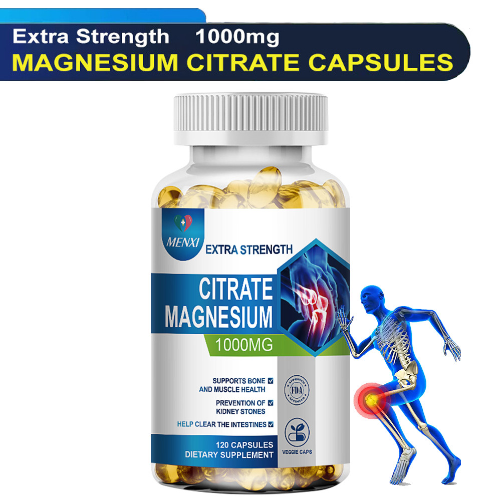 Magnesium Citrate 1000mg,60 Servings, Highest Potency 120 Vegan Capsules
