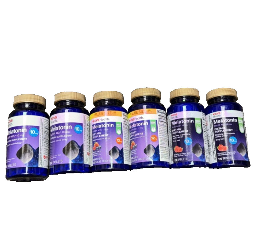 LOT OF 6-CVS Quick Dissolve Melatonin Tablets Assorted Variety**FREE SHIPPING**