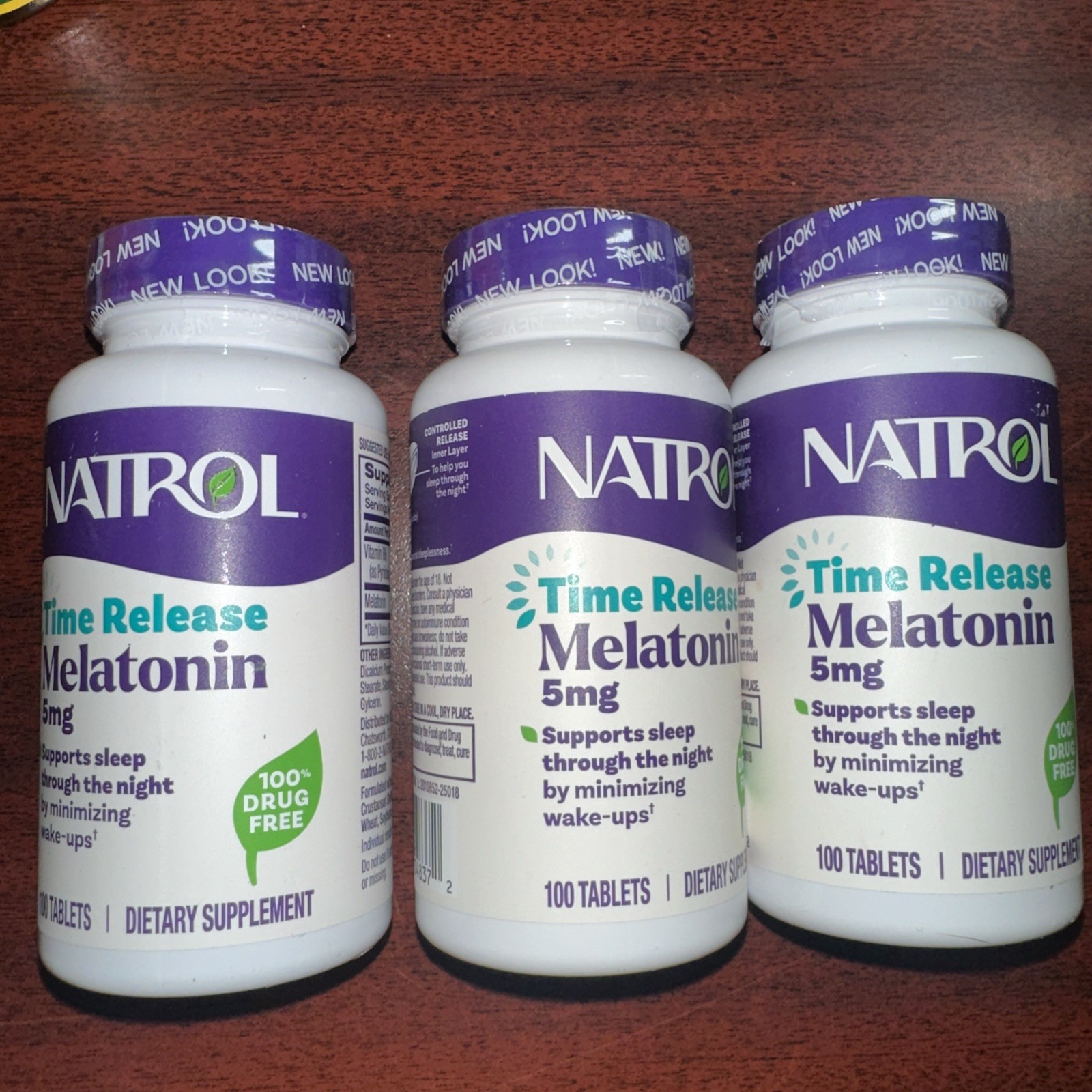 Natrol – Melatonin – Time Release – 5 mg – 100 Tabs Each – 3 Pack – exp: 06/2028