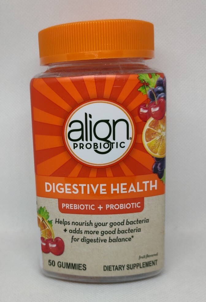 Align Digestive Health Prebiotic + Probiotic Supplement 50 Gummies Exp 5/26