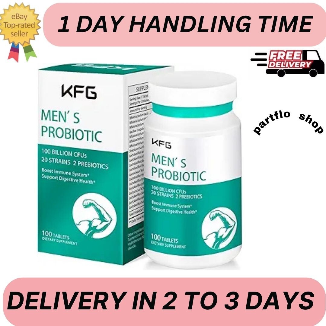 Probiotics Supplement 100 Billion CFU 20 Strains, 2 Prebiotics for Men Digestive