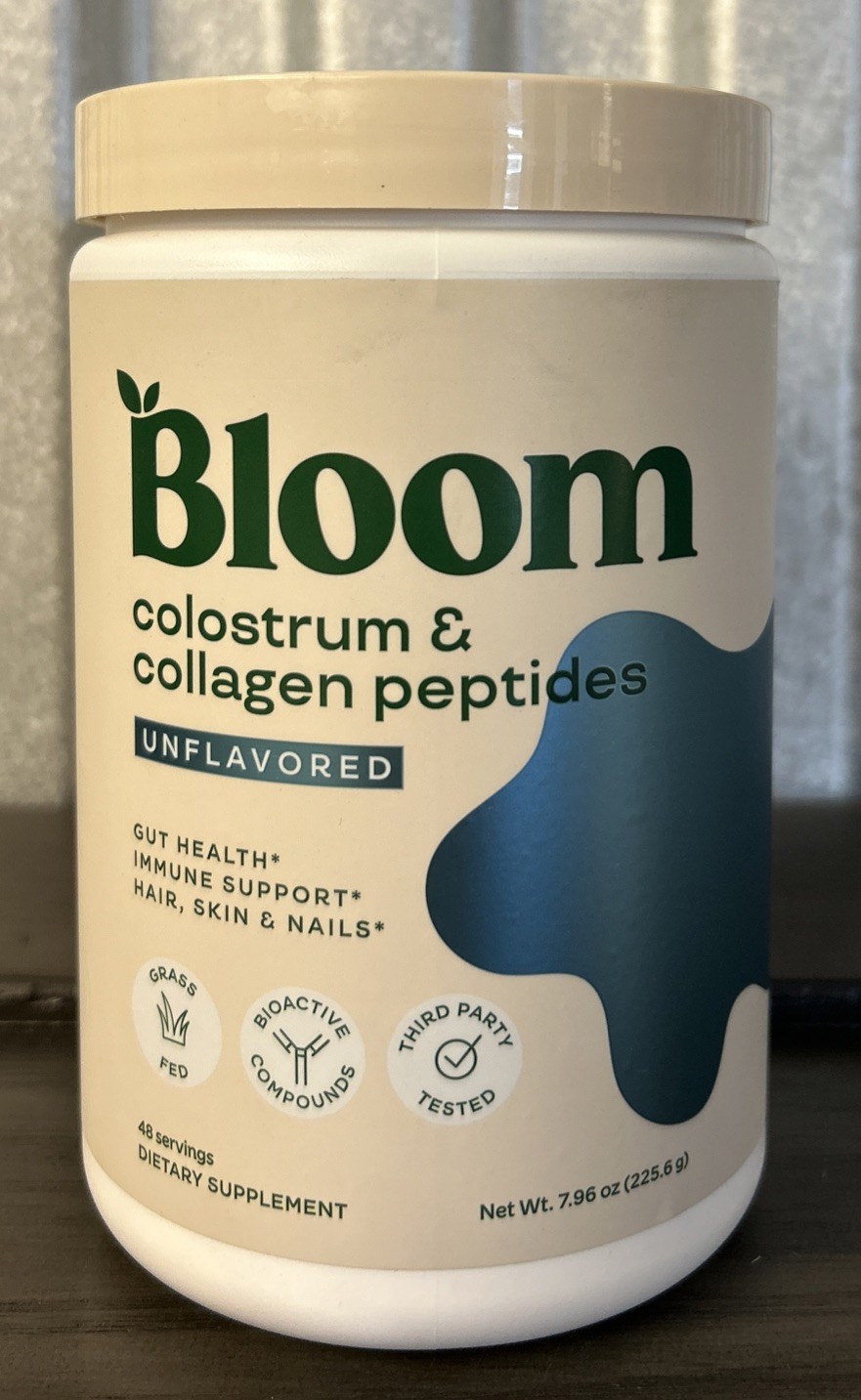 Bloom Colostrum & Collagen Peptides 8 oz  – 48 Servings Exp 6/2027 Unflavored