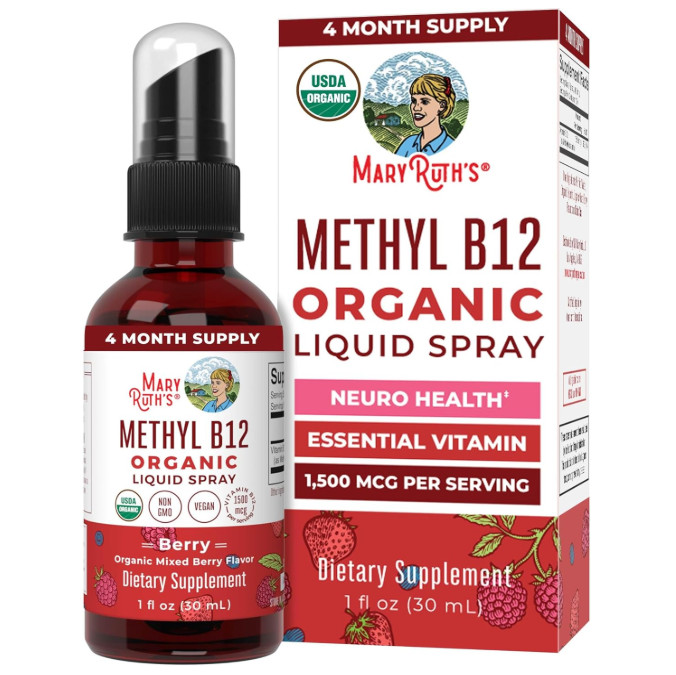 Organic Methyl B12 Liquid Spray – Berry – 1 fl oz (30 ml) x 3-pack NEW!