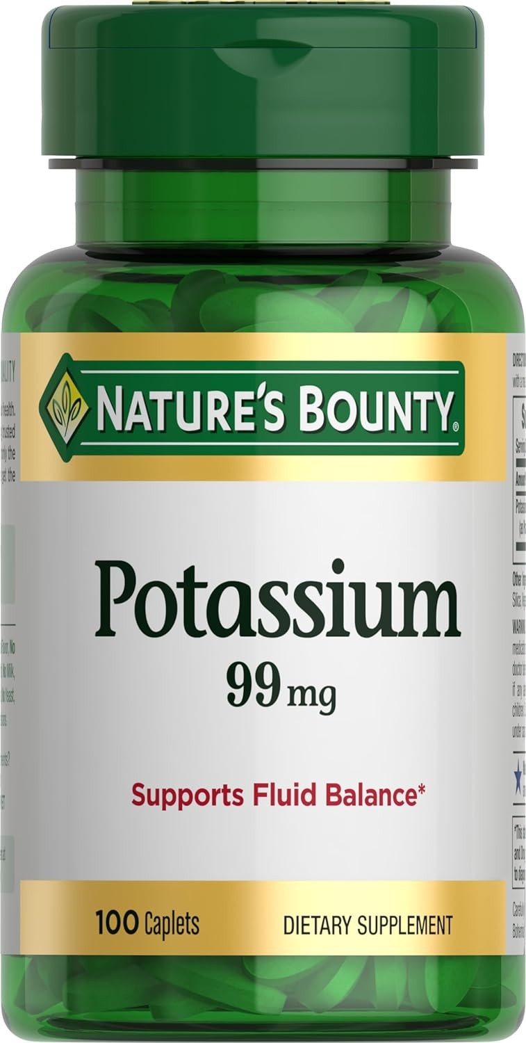 Nature’s Bounty Potassium 99mg, Supports Fluid Balance 100 Count (Pack of 1)