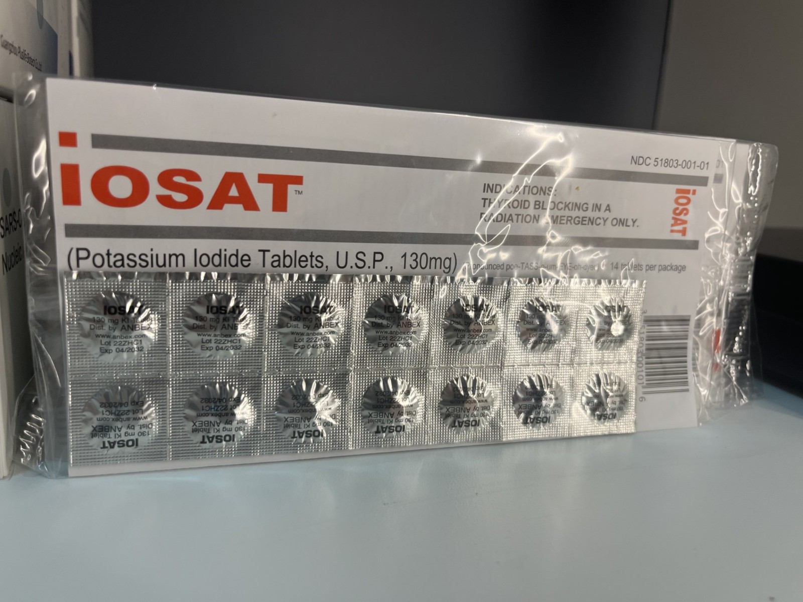 IOSAT 130mg Potassium Iodide Tablets 14 Pack – Anti Radiation Pills – Exp 2032