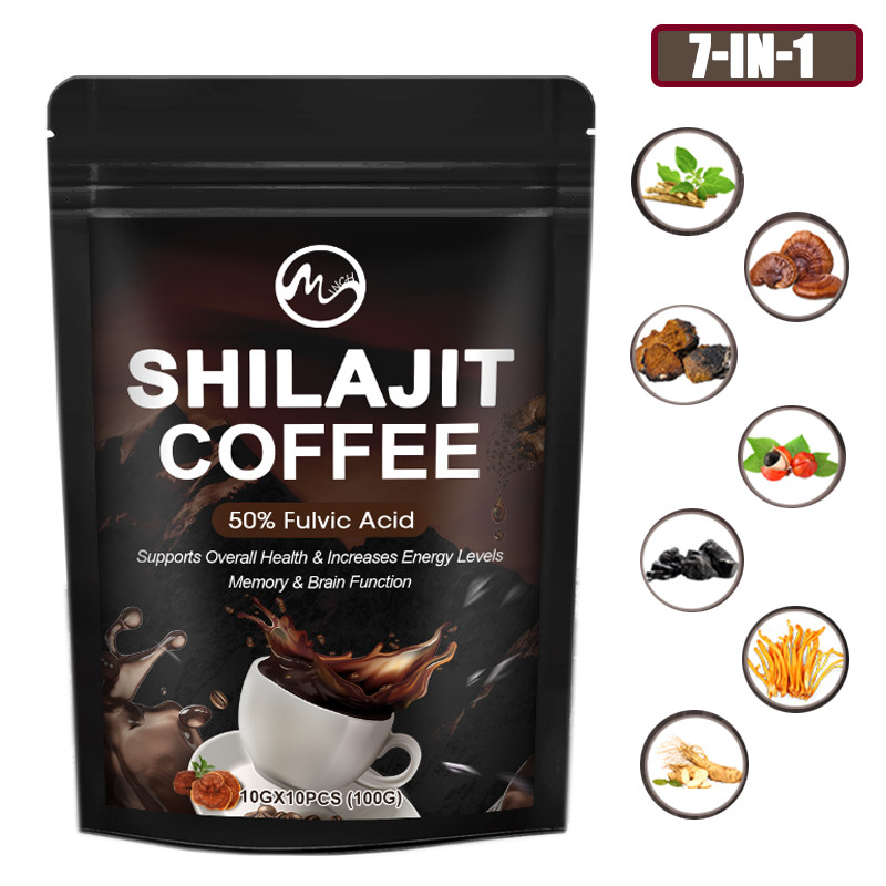 Shilajit Coffee Organic Himalayan Shilajit Fulvic Aid, with Reishi, Ashwagandha
