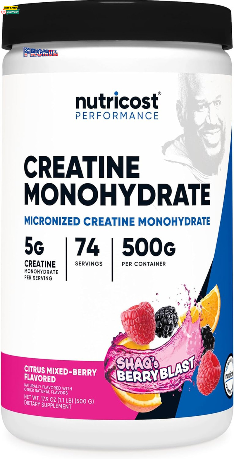 Creatine Monohydrate Powder (Shaq’S Berry Blast, 500 Gram) – Micronized Creatine