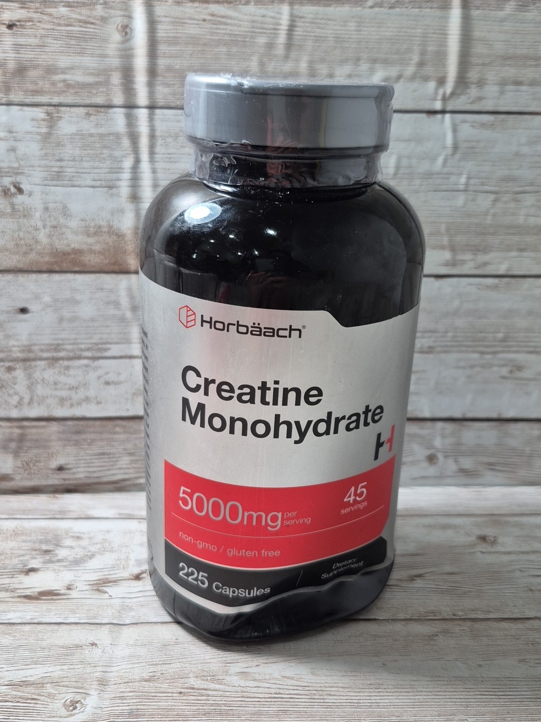 Horbäach Creatine Monohydrate 5000mg 225 Capsules Non-Gmo Gluten Free Supplement