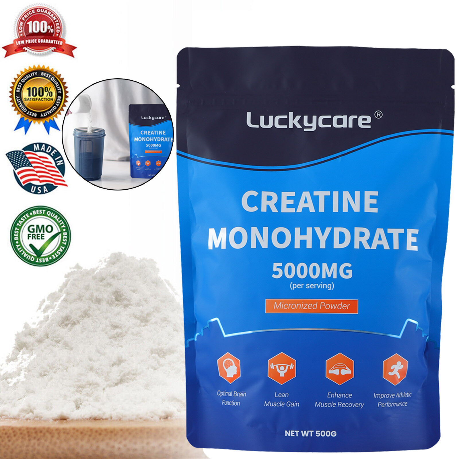 500g Pure Creatine Monohydrate Powder Micronized Unflavored Sports & Fittness