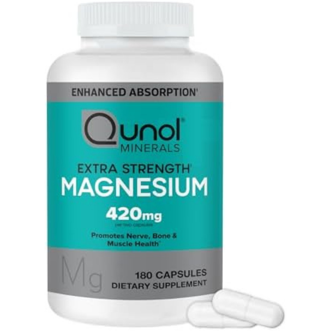 Qunol Extra Strength Magnesium 420mg, 180 Capsules