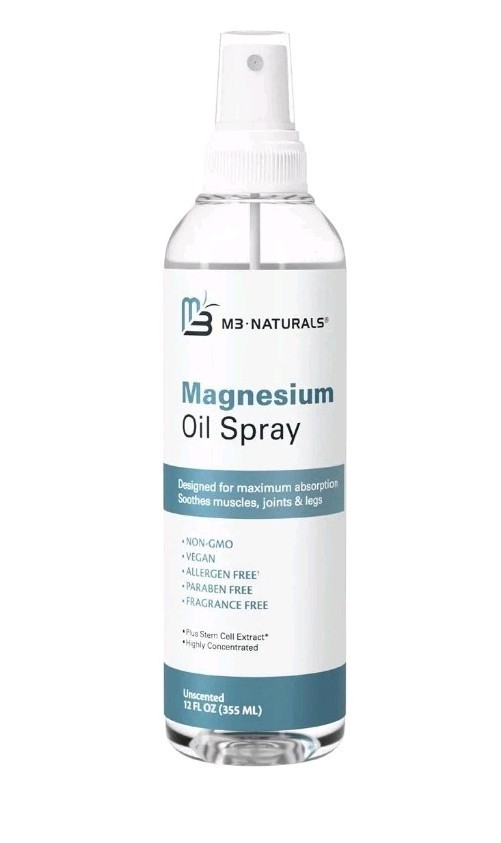 Magnesium Spray with Stem Cell Extract Soothes Feet, Sore Muscles, Joints & Legs