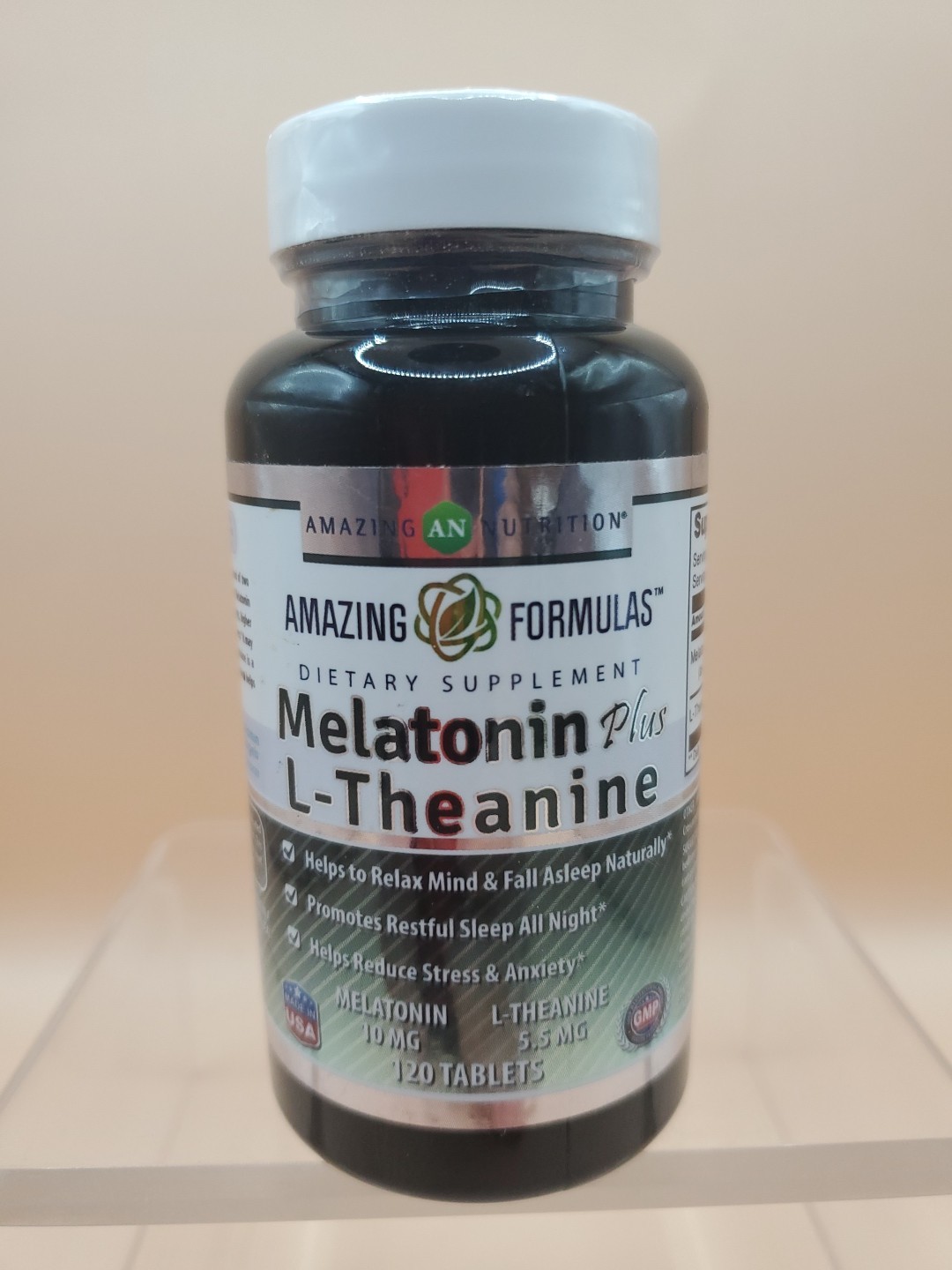 Amazing Formulas Melatonin Plus L-Theanine 120 Tablets Relax Reduce Stress 03/27