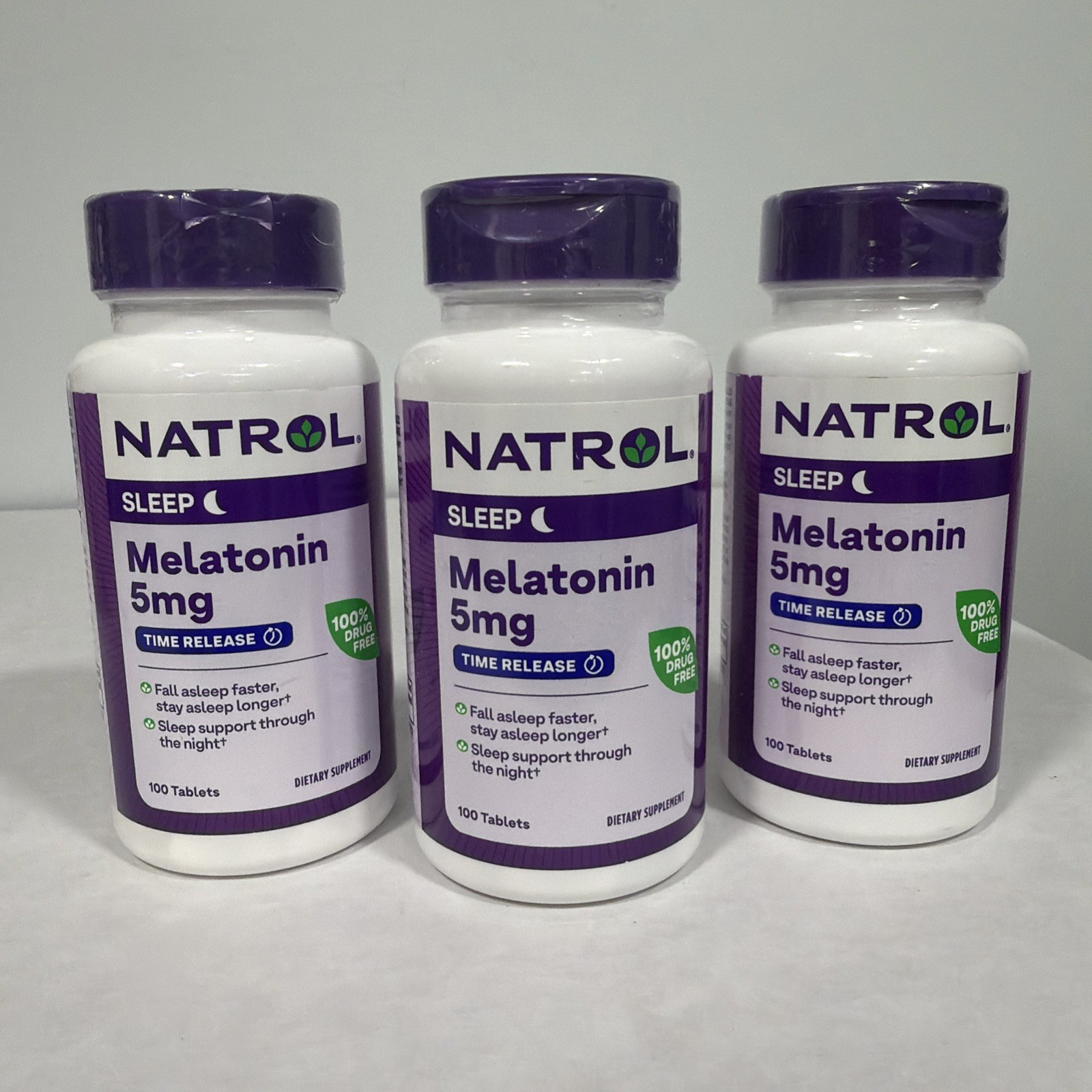 3 pack Natrol Melatonin Time Release – Calming Sleep Aid, 5mg, exp 4/2027