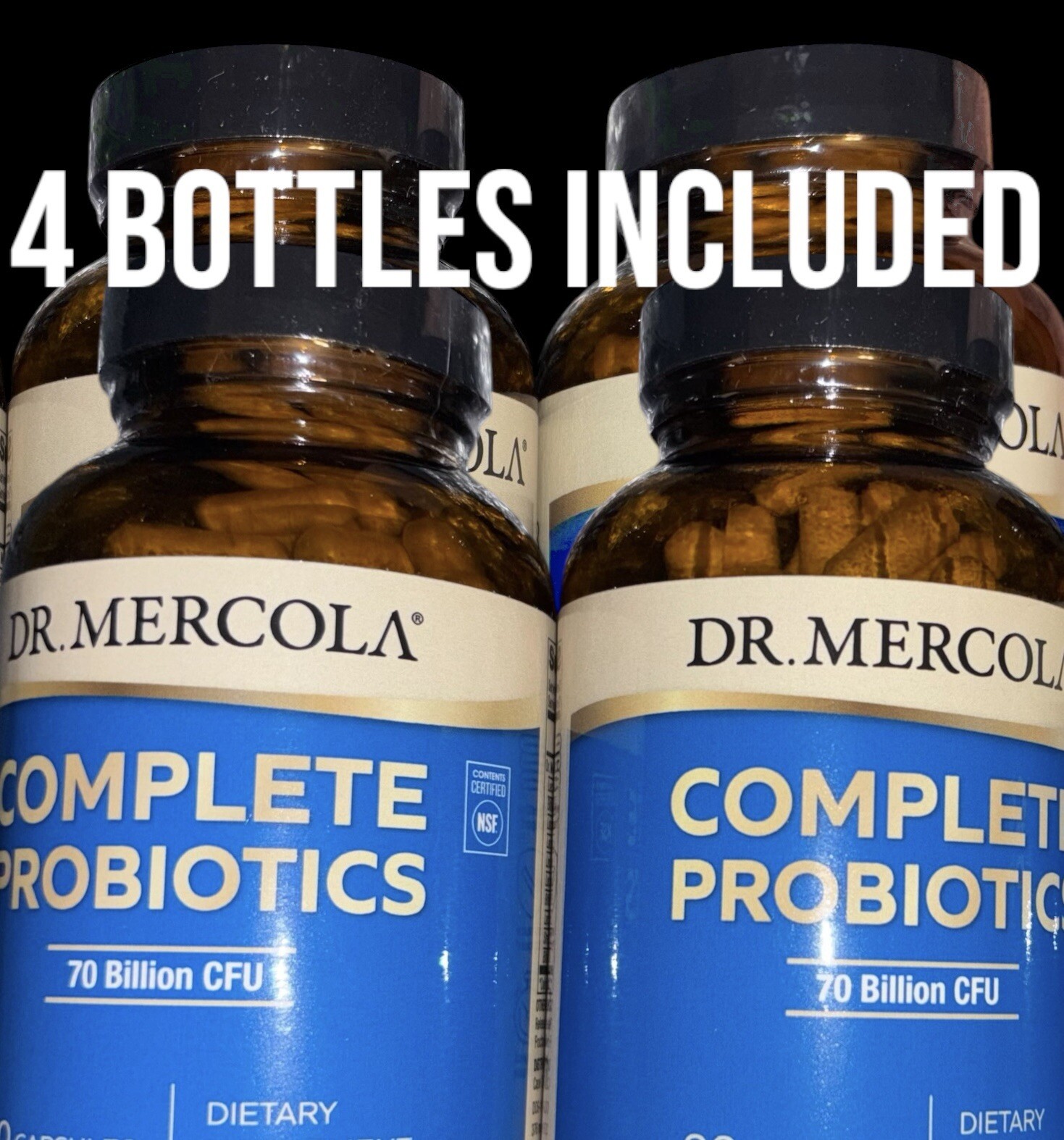 4X Lot Dr. Mercola Complete Probiotics, 90 Capsules 70 Billion CFU, Best By 2/25