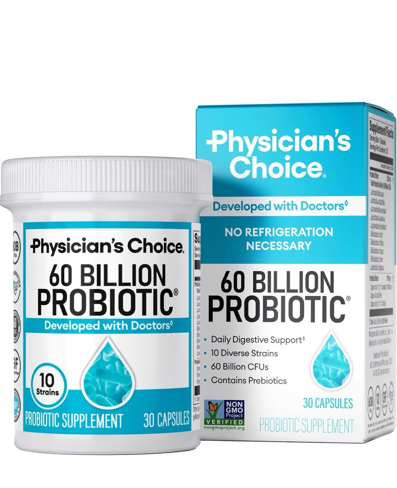 Physician’s Choice Probiotics 60 Billion CFU – 10 Strains + Organic Prebiotics